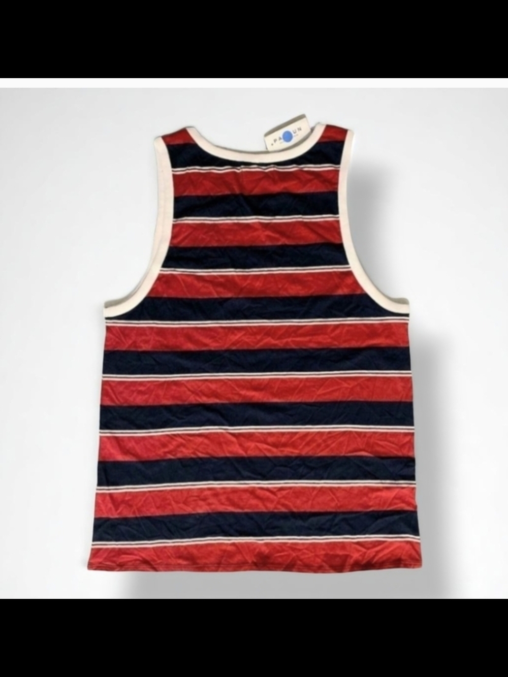 PACSUN - Small Striped Red & Navy Tank Top with Star Accent - Picture 3 of 5